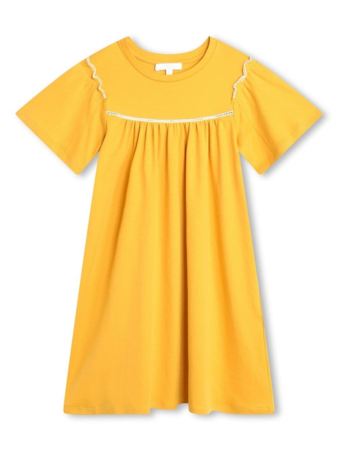 Chloé Kids платье из органического хлопка с короткими рукавами, желтый
Chloé Kids платье из органического хлопка с короткими рукавами, желтый
