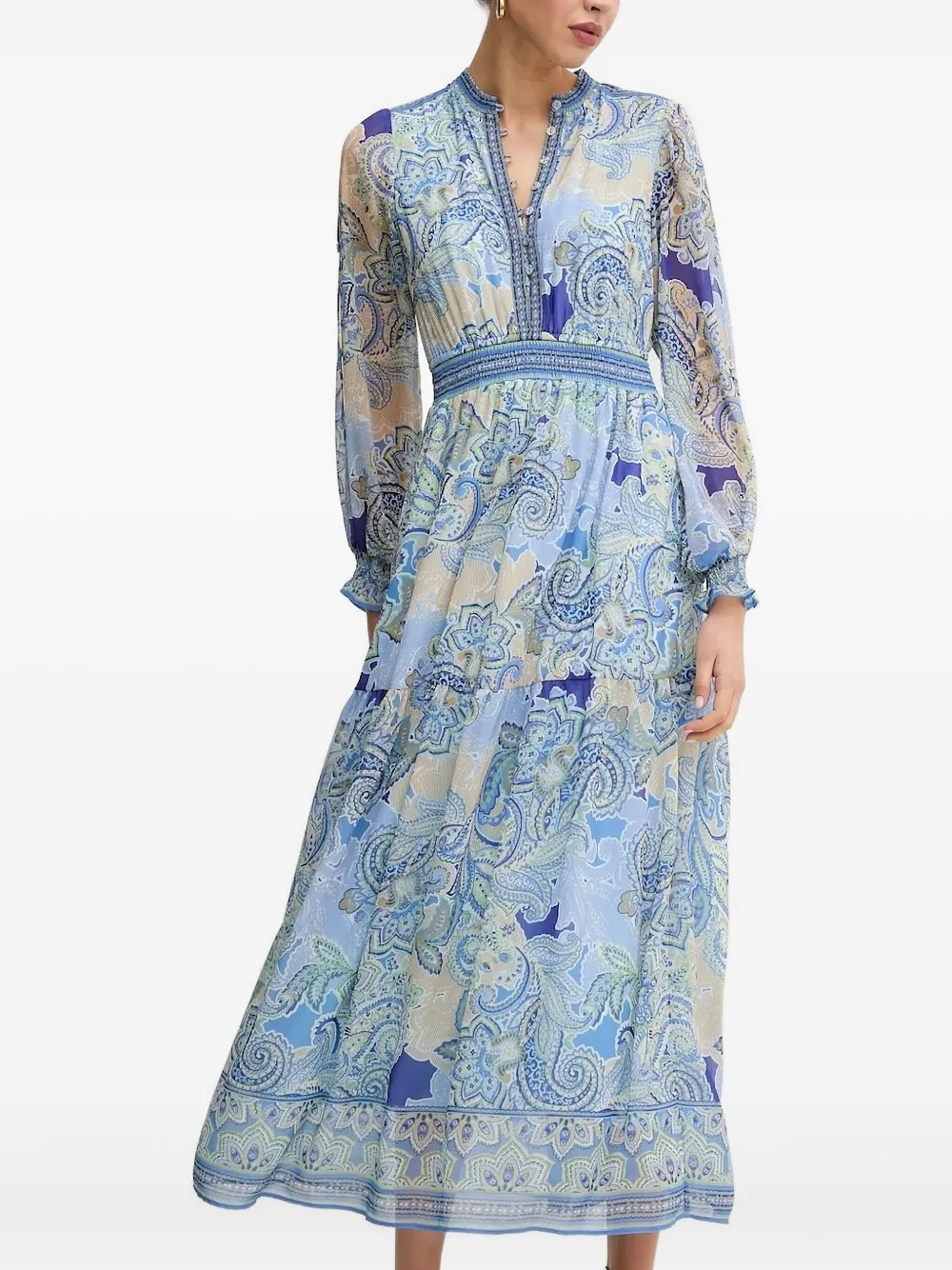 Платье миди с принтом и пуговицами спереди Hale Bob, синий
Платье миди с принтом и пуговицами спереди Hale Bob, синий