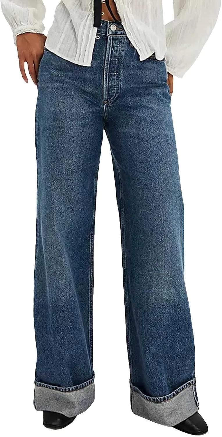 Женские джинсы Mid Waist Loose Straight Wide Leg Boyfriend с карманами
Женские джинсы Mid Waist Loose Straight Wide Leg Boyfriend с карманами