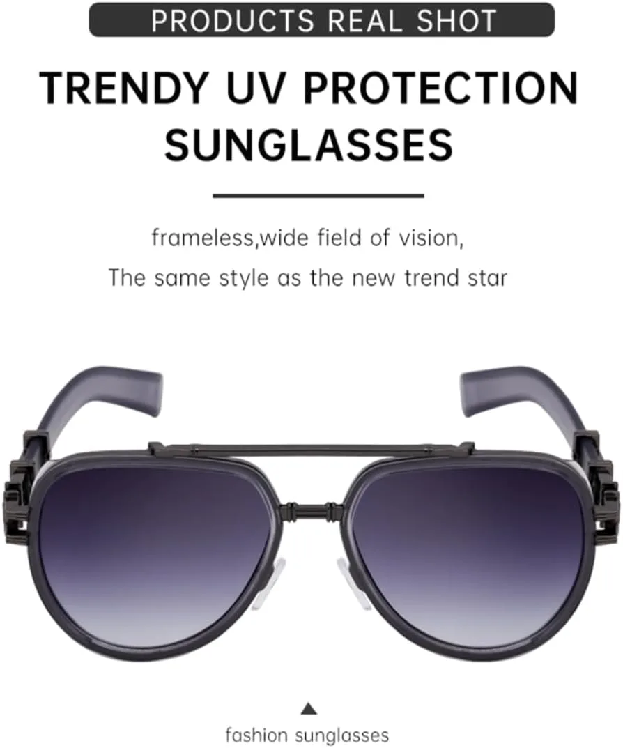 Винтажные овальные солнцезащитные очки в стиле стимпанк для женщин и мужчин, роскошная модная металлическая оправа с двойной дужкой UATXTAU, C2blackgoldgray
Винтажные овальные солнцезащитные очки в стиле стимпанк для женщин и мужчин, роскошная модная металлическая оправа с двойной дужкой UATXTAU, C2blackgoldgray