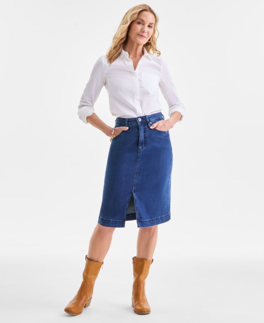 Женская джинсовая юбка миди с разрезом, эксклюзивно от Macy's Style & Co, Kiwi Wash
Женская джинсовая юбка миди с разрезом, эксклюзивно от Macy's Style & Co, Kiwi Wash
