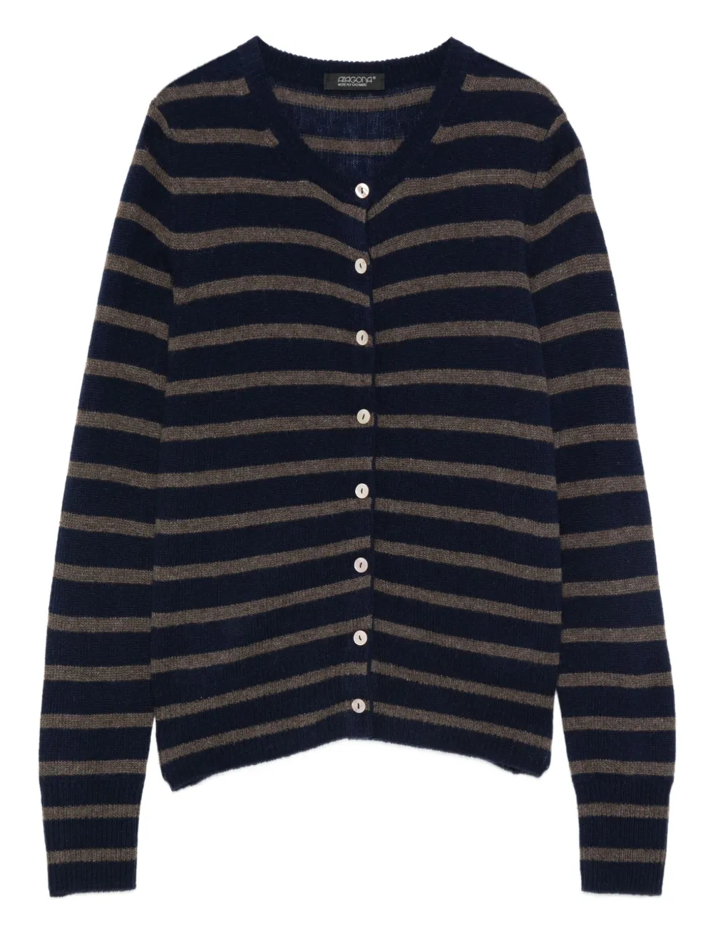 Полосатый кардиган на пуговицах Aragona, синий
Полосатый кардиган на пуговицах Aragona, синий
