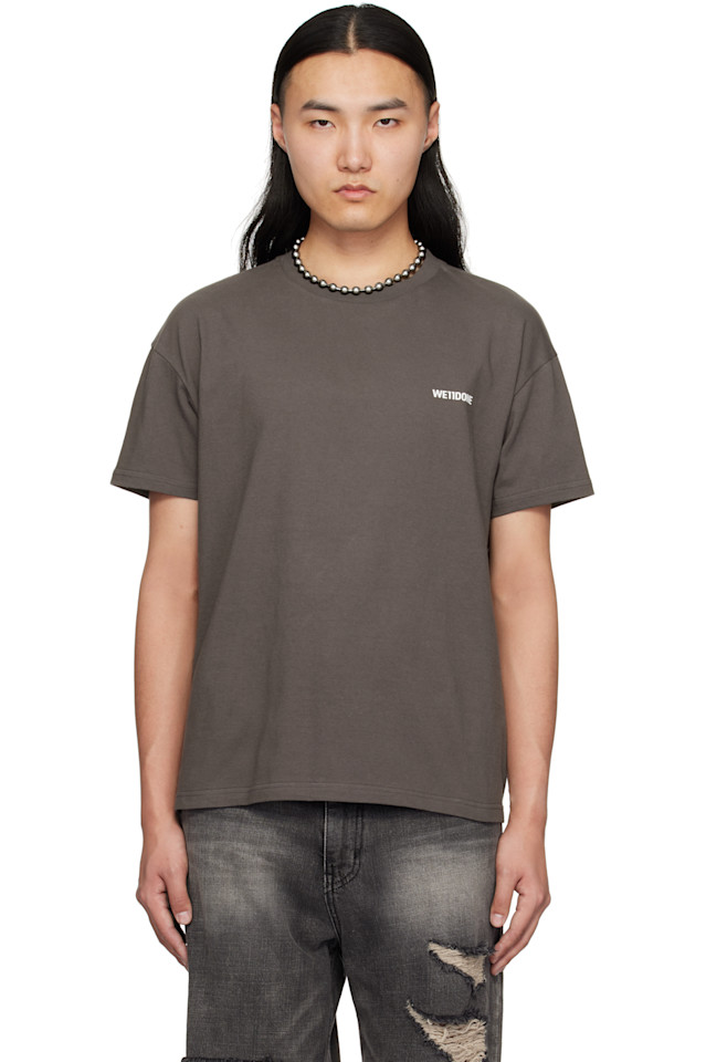 Хлопковая мини-футболка с логотипом We11Done, цвет charcoal
Хлопковая мини-футболка с логотипом We11Done, цвет charcoal