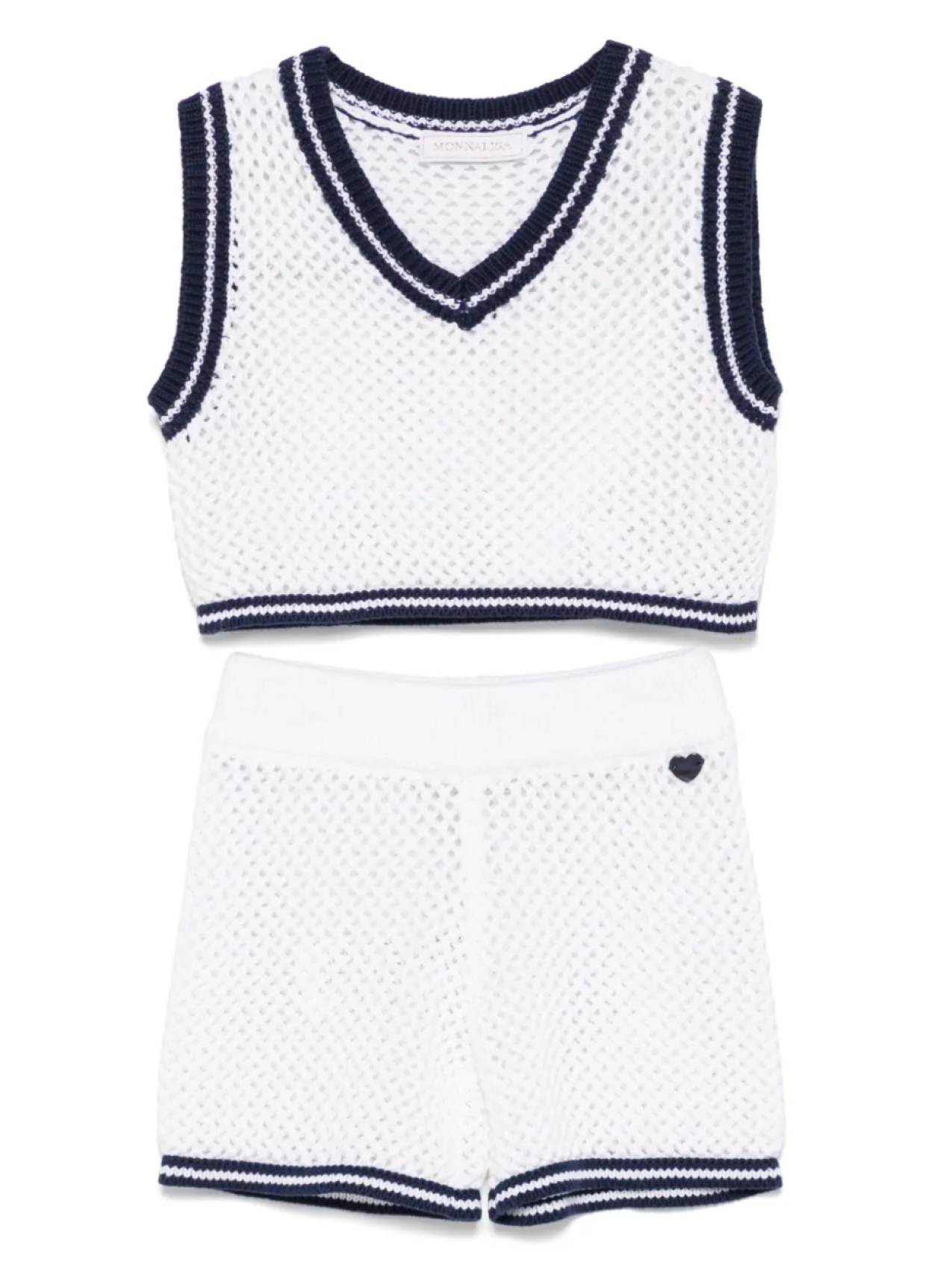 Комплект из топа и шортов рыхлой вязки Monnalisa, белый
Комплект из топа и шортов рыхлой вязки Monnalisa, белый