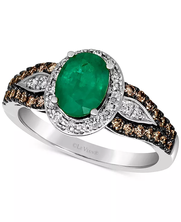 Кольцо-Ореол с изумрудом (7/8 карата) и бриллиантом (1/2 карата) из 14-каратного белого золота Le Vian, emerald
Кольцо-Ореол с изумрудом (7/8 карата) и бриллиантом (1/2 карата) из 14-каратного белого золота Le Vian, emerald