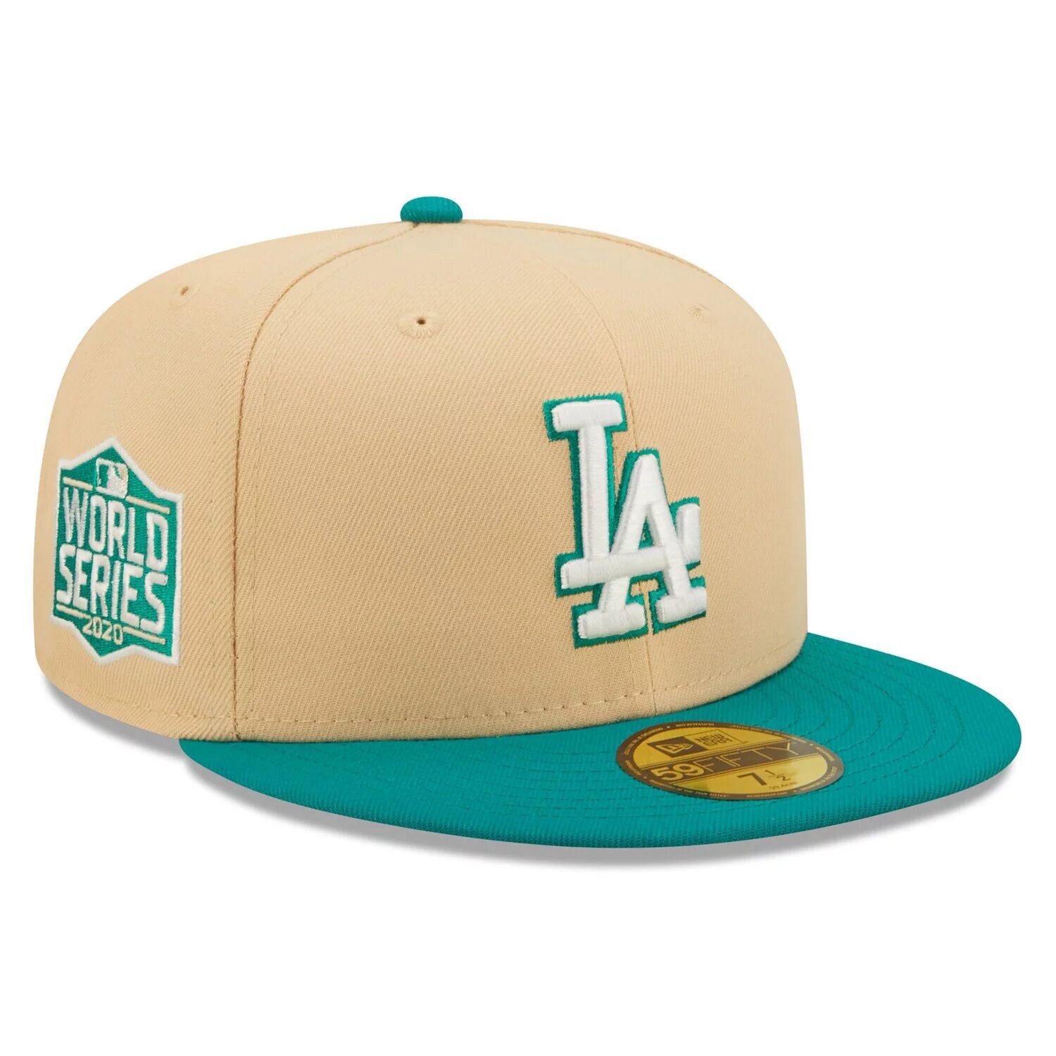 Мужская приталенная кепка New Era Natural/Teal Los Angeles Dodgers Mango Forest 59FIFTY
Мужская приталенная кепка New Era Natural/Teal Los Angeles Dodgers Mango Forest 59FIFTY