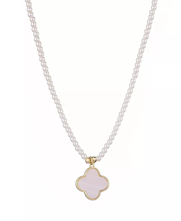 Ожерелье с подвеской в виде клевера из золотой перламутровой нити Adornia, white
Ожерелье с подвеской в виде клевера из золотой перламутровой нити Adornia, white