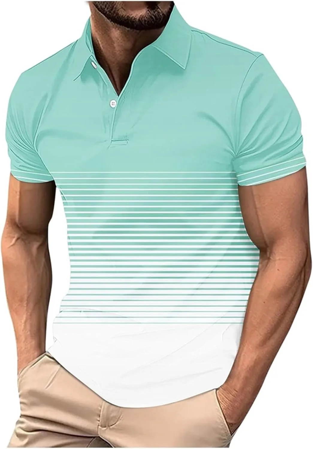 Мужская футболка для гольфа с коротким рукавом и градиентным цветом
Мужская футболка для гольфа с коротким рукавом и градиентным цветом