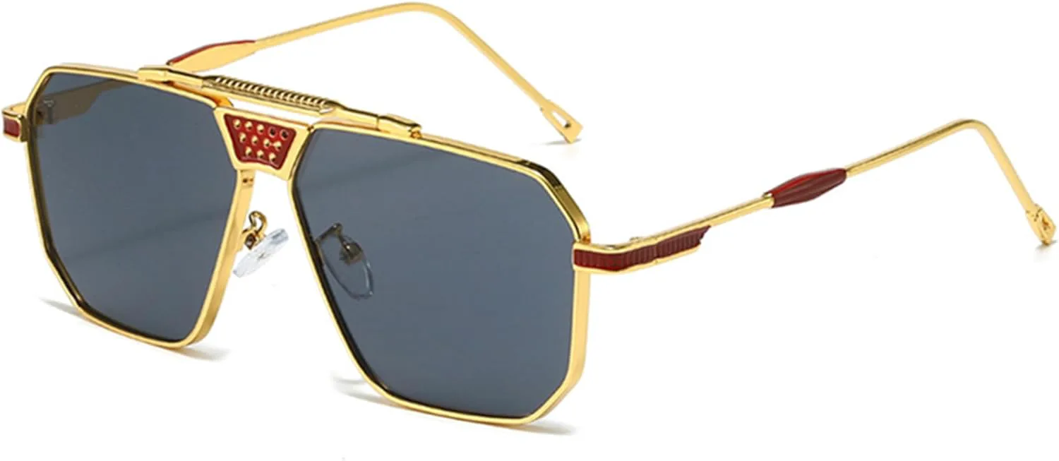 bullabulling Модные квадратные солнцезащитные очки-пилот с градиентным переходом цвета для женщин и мужчин, винтажные металлические солнцезащитные очки, Red Black
bullabulling Модные квадратные солнцезащитные очки-пилот с градиентным переходом цвета для женщин и мужчин, винтажные металлические солнцезащитные очки, Red Black