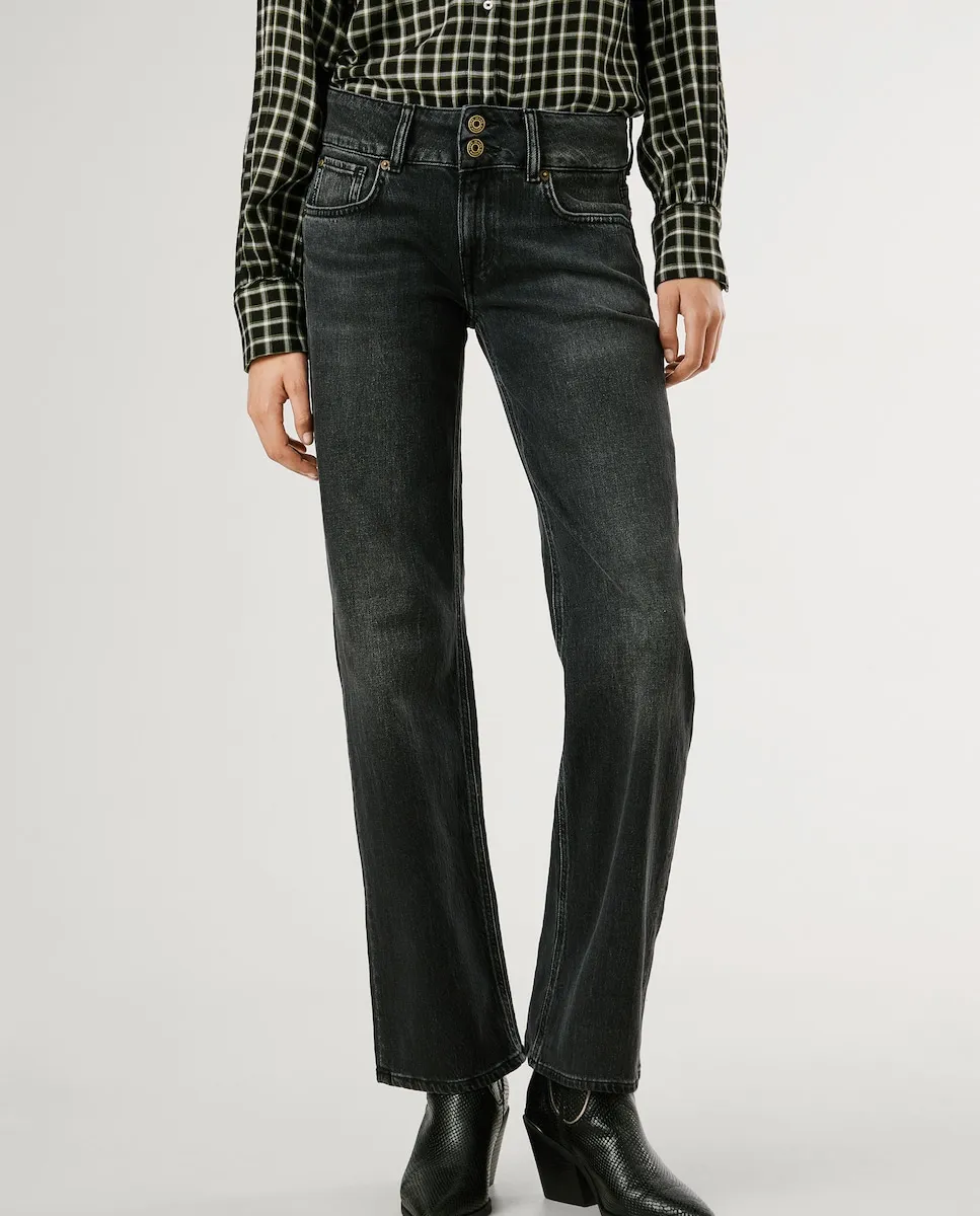 Прямые женские джинсы с низкой талией и эффектом износа Pepe Jeans, черный
Прямые женские джинсы с низкой талией и эффектом износа Pepe Jeans, черный