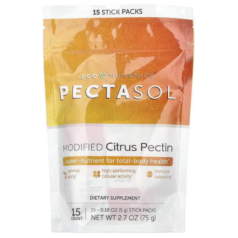 Econugenics, Pectasol, модифицированный цитрусовый пектин, 15 шт., 5 г (0,18 унции)
Econugenics, Pectasol, модифицированный цитрусовый пектин, 15 шт., 5 г (0,18 унции)