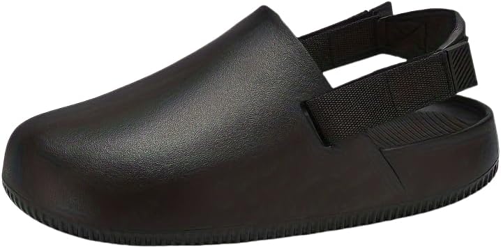 Мужские сабо HoaloX из прочного нескользящего EVA однотонного цвета, с закрытым круглым носком, пляжные шлепанцы, для дома и повседневного использования на улице, черный
Мужские сабо HoaloX из прочного нескользящего EVA однотонного цвета, с закрытым круглым носком, пляжные шлепанцы, для дома и повседневного использования на улице, черный