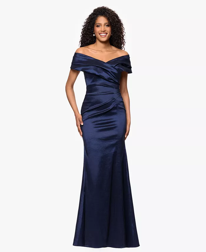 Женское платье из тафты с открытыми плечами Betsy & Adam, синий
Женское платье из тафты с открытыми плечами Betsy & Adam, синий