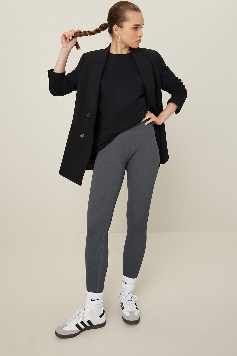 Леггинсы в рубчик с завышенной талией Next, серый
Леггинсы в рубчик с завышенной талией Next, серый