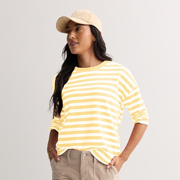 Женская полосатая футболка с длинным рукавом Sonoma Goods For Life, Soft Yellow Stripe
Женская полосатая футболка с длинным рукавом Sonoma Goods For Life, Soft Yellow Stripe