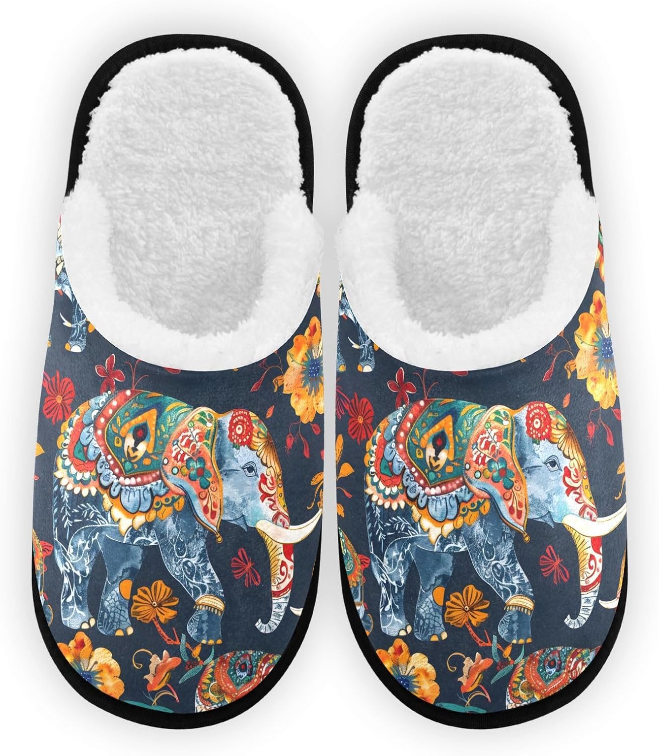 Домашние плюшевые тапочки FENOCHE Elephant Boho Vintage для женщин и мужчин, теплые, удобные, для путешествий и спа, с нескользящей подошвой, Multicolor
Домашние плюшевые тапочки FENOCHE Elephant Boho Vintage для женщин и мужчин, теплые, удобные, для путешествий и спа, с нескользящей подошвой, Multicolor