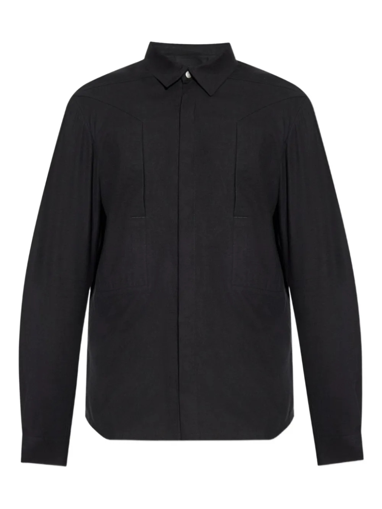 Рубашка со вставками Рика Оуэнса Rick Owens, черный 
Рубашка со вставками Рика Оуэнса Rick Owens, черный