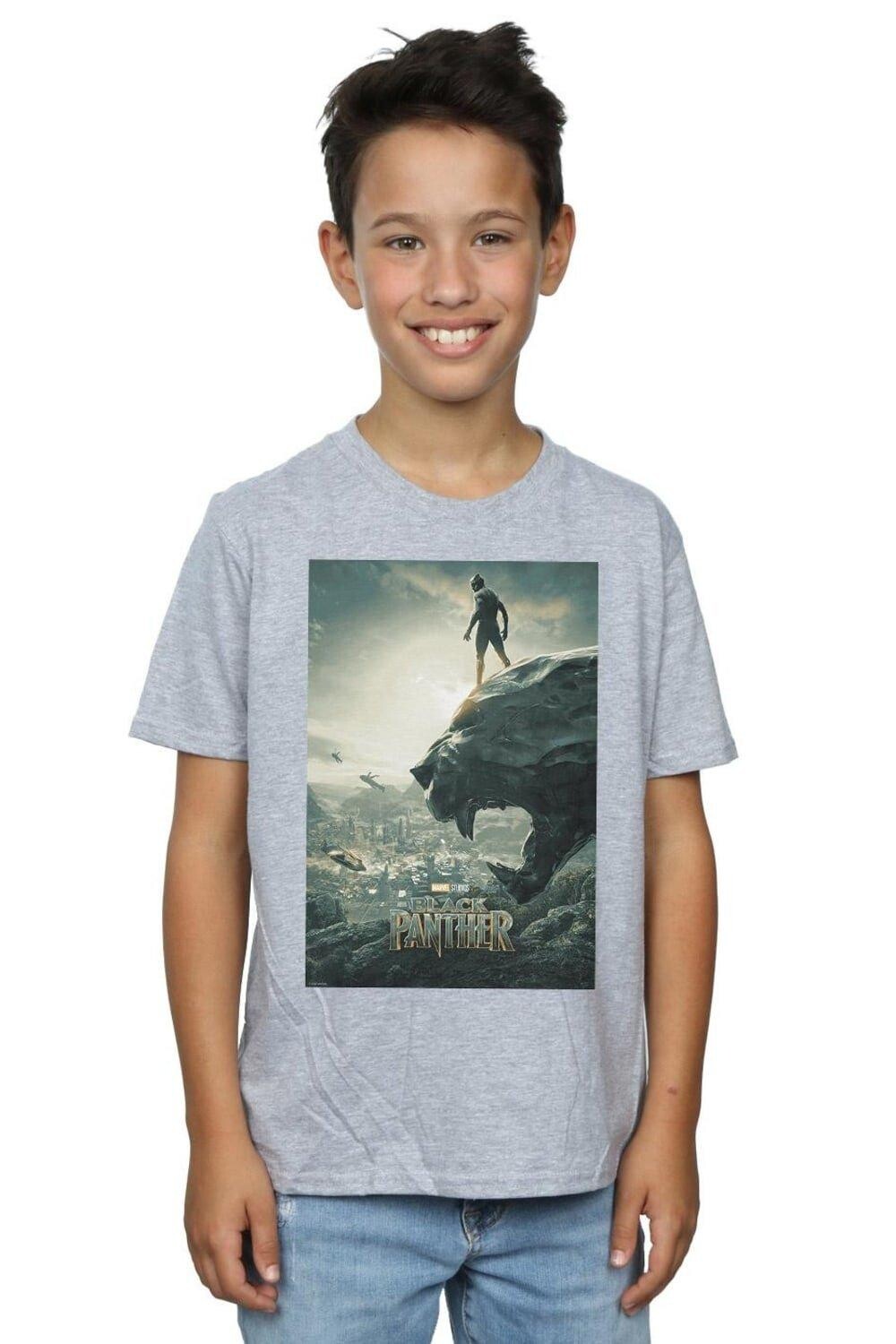 Футболка с плакатом «Черная пантера» Marvel, серый 
Футболка с плакатом «Черная пантера» Marvel, серый
