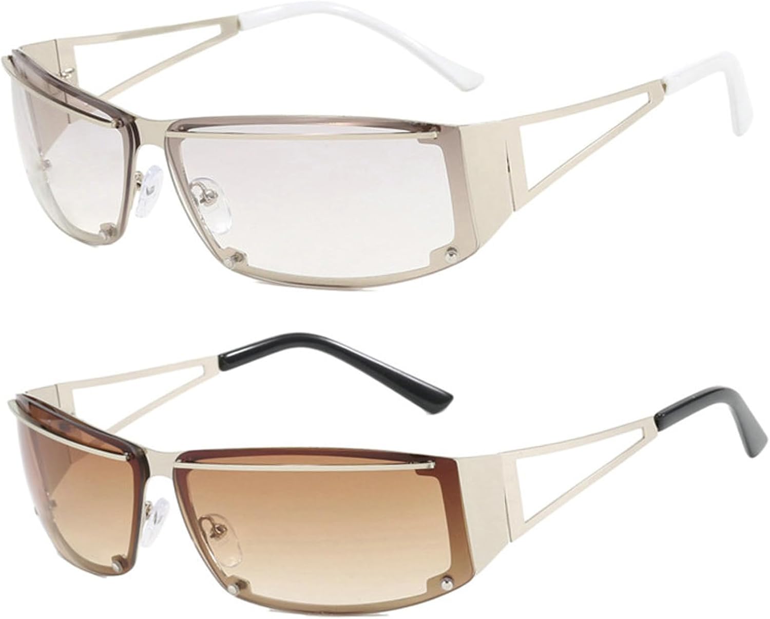 Солнцезащитные очки Willochra Y2k для женщин, модные металлические очки Y2k, стильные солнцезащитные очки 2000-х годов, футуристические аксессуары Y2k, 2pcs-brown&silver
Солнцезащитные очки Willochra Y2k для женщин, модные металлические очки Y2k, стильные солнцезащитные очки 2000-х годов, футуристические аксессуары Y2k, 2pcs-brown&silver