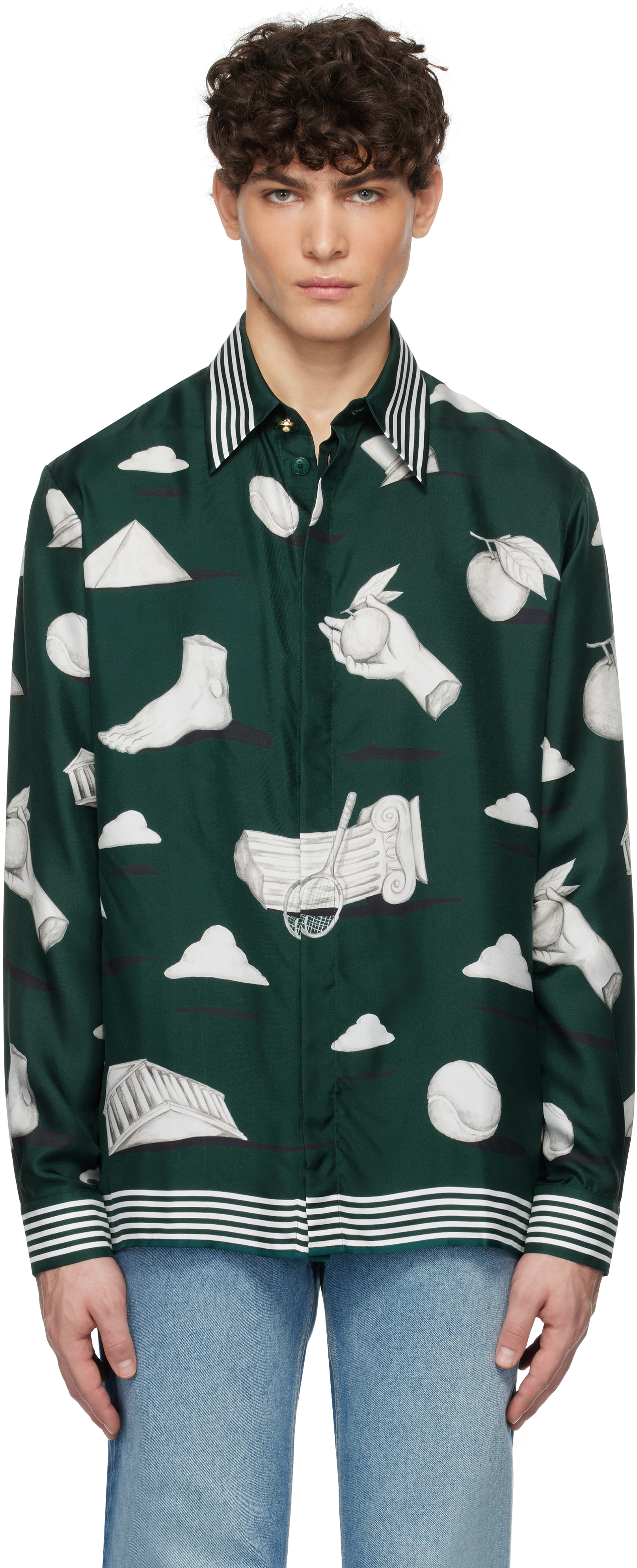 Зеленая рубашка с классическим воротником и длинным рукавом Casablanca
Зеленая рубашка с классическим воротником и длинным рукавом Casablanca