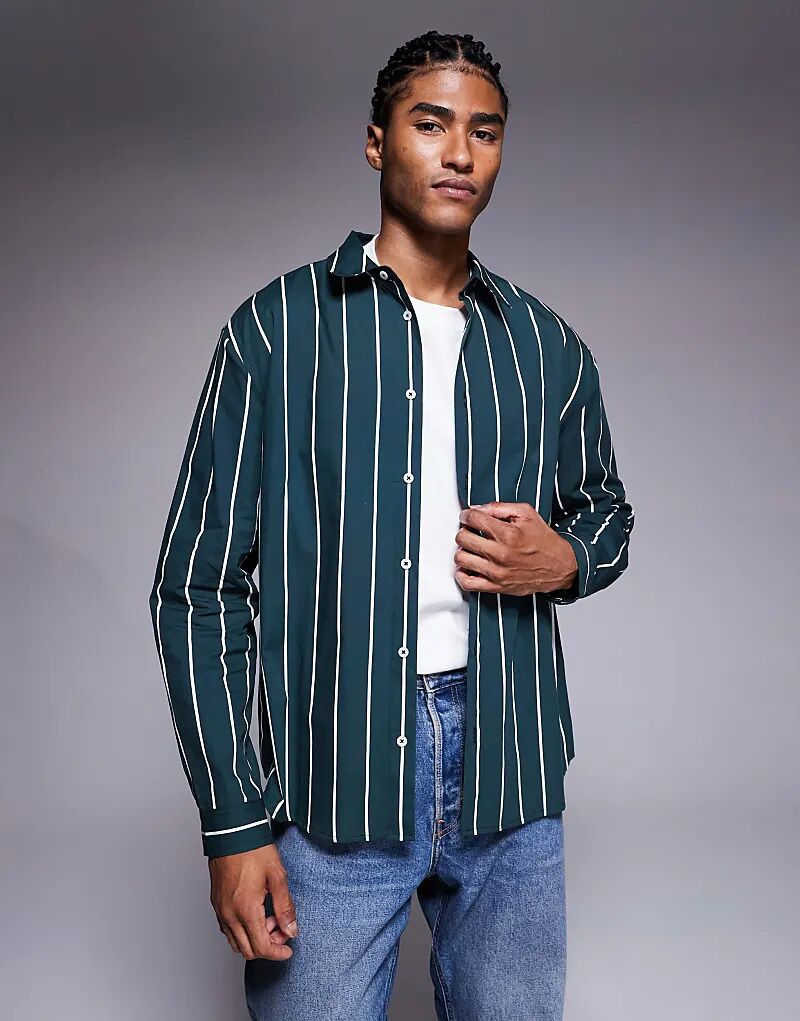 Свободная рубашка из поплина ASOS DESIGN в зеленую полоску
Свободная рубашка из поплина ASOS DESIGN в зеленую полоску