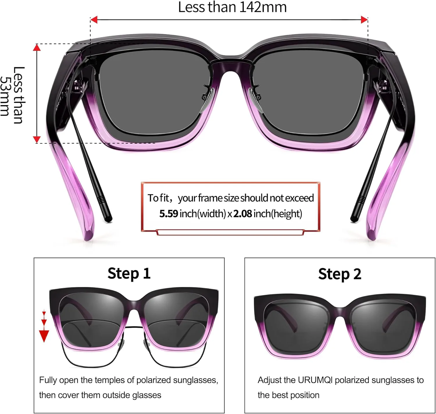 Женские поляризованные солнцезащитные очки URUMQI, защитные очки от УФ-излучения UV400 с линзами TR90, модные квадратные линзы, A10 Gradient Purple Frame/Grey Lens
Женские поляризованные солнцезащитные очки URUMQI, защитные очки от УФ-излучения UV400 с линзами TR90, модные квадратные линзы, A10 Gradient Purple Frame/Grey Lens