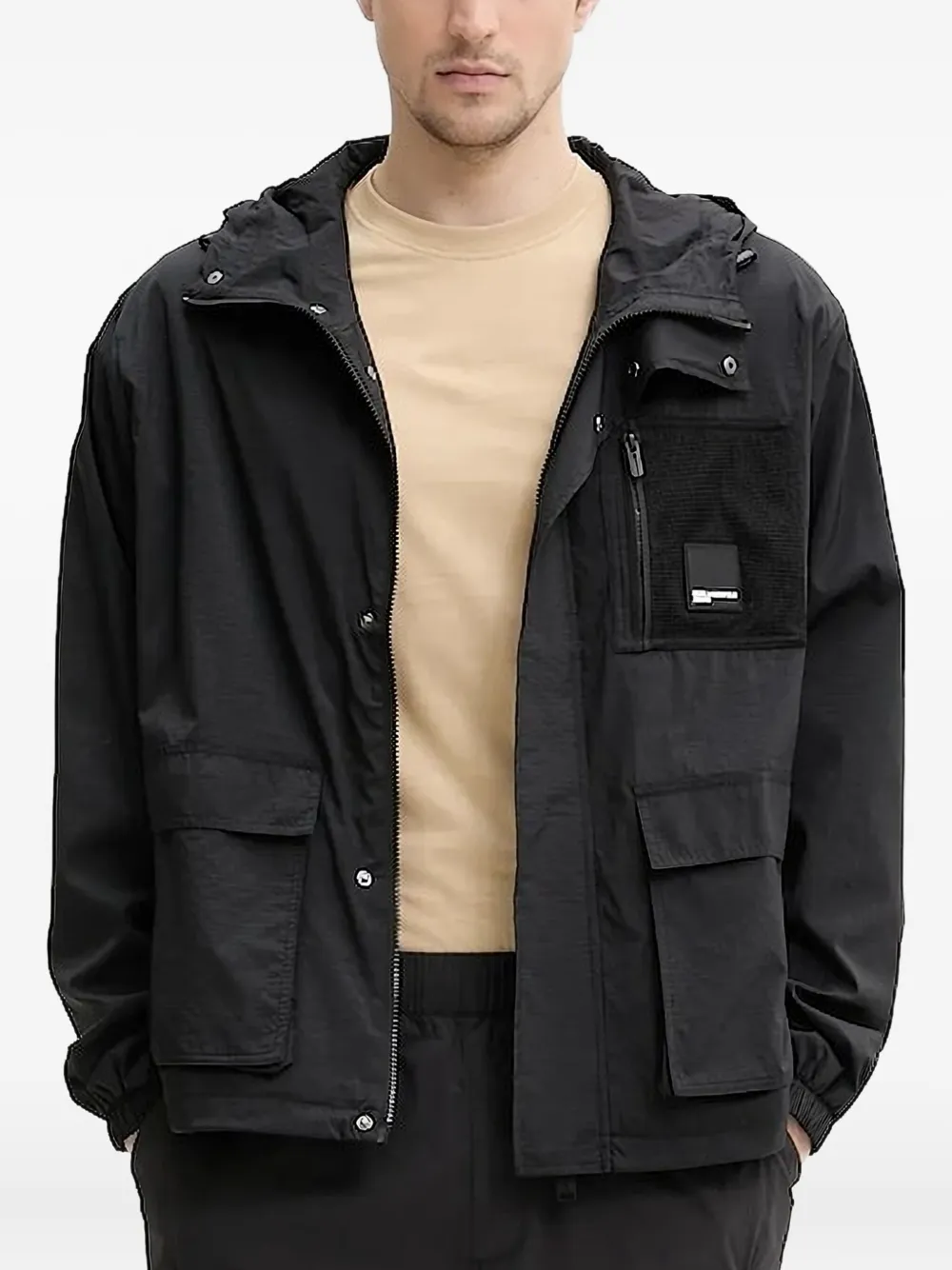 Куртка с капюшоном и карманом-карго Karl Lagerfeld Jeans, черный 
Куртка с капюшоном и карманом-карго Karl Lagerfeld Jeans, черный