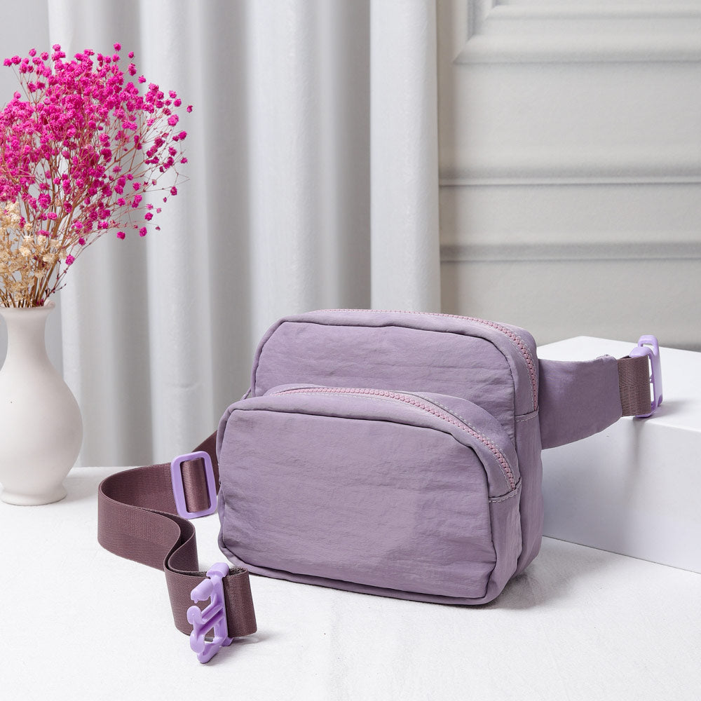 Сплошная нейлоновая сумка-слинг Поясная сумка Бандана FASHNZFAB, фиолетовый
Сплошная нейлоновая сумка-слинг Поясная сумка Бандана FASHNZFAB, фиолетовый