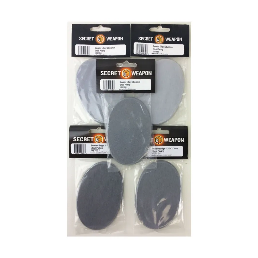 Скошенное основание 105x70 мм — стальное покрытие (5 шт.), Miniature Bases - Steel Plating 
Скошенное основание 105x70 мм — стальное покрытие (5 шт.), Miniature Bases - Steel Plating