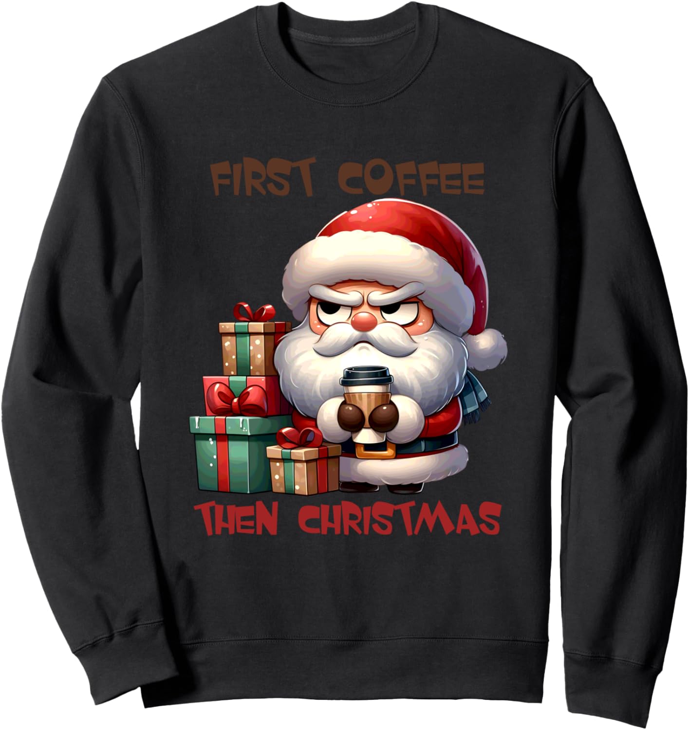 Первый кофе и рождественская толстовка с Сантой Santa Coffee Christmas Humor Festive, черный
Первый кофе и рождественская толстовка с Сантой Santa Coffee Christmas Humor Festive, черный