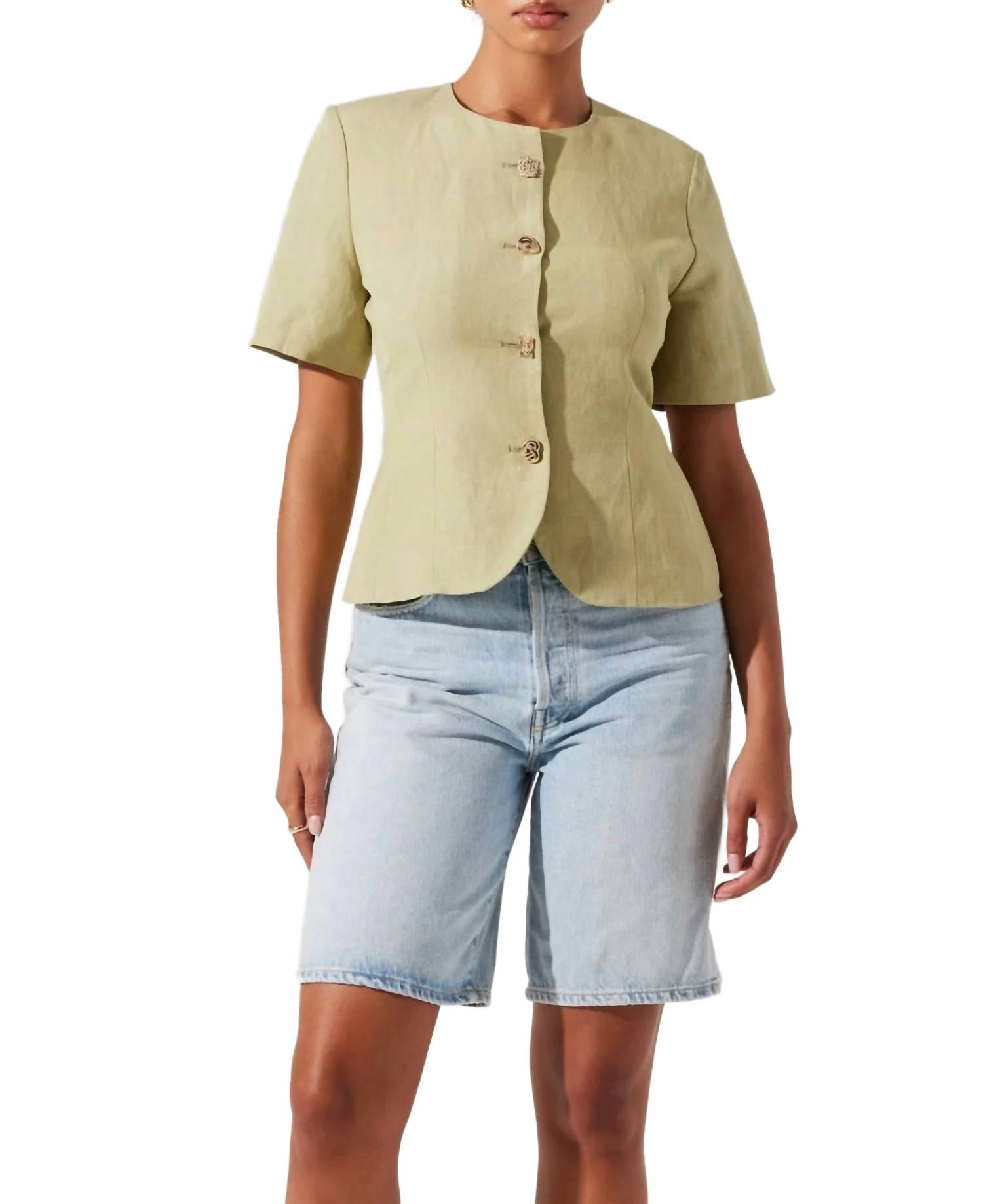 Куртка Saige Cutaway из льняной смеси цвета матча ASTR, Matcha
Куртка Saige Cutaway из льняной смеси цвета матча ASTR, Matcha