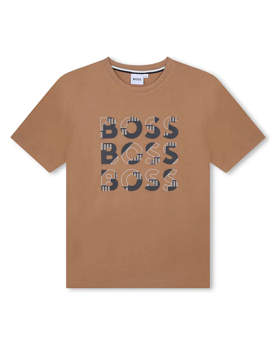 Футболка для мальчика с короткими рукавами из 100% хлопка BOSS Kidswear, светло-коричневый
Футболка для мальчика с короткими рукавами из 100% хлопка BOSS Kidswear, светло-коричневый