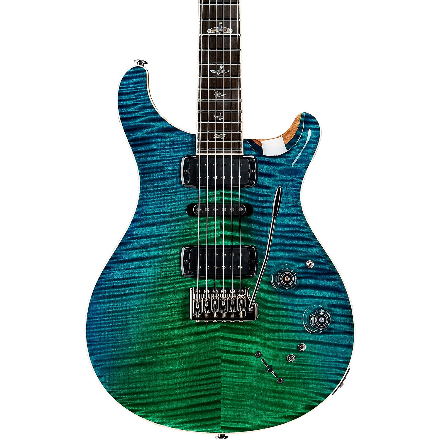 PRS Private Stock Modern Eagle V Фигурный кленовый топ и накладка из черного дерева с узорным грифом Электрогитара Laguna Dragon's Breath
PRS Private Stock Modern Eagle V Фигурный кленовый топ и накладка из черного дерева с узорным грифом Электрогитара Laguna Dragon's Breath
