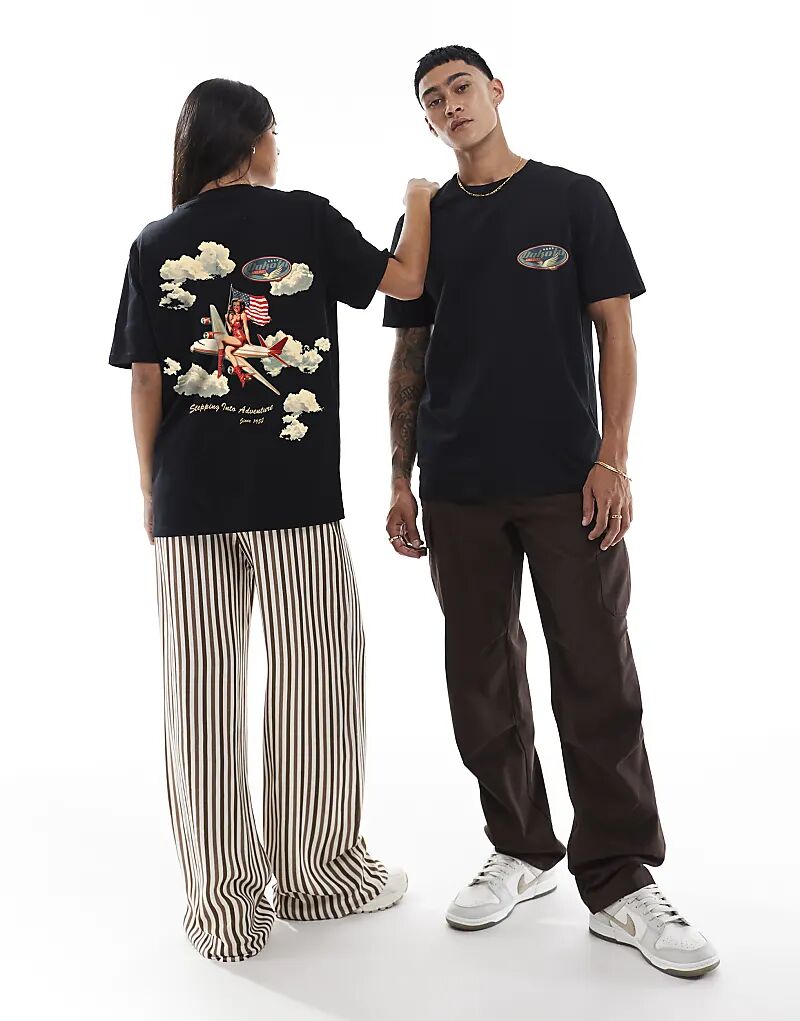 Футболка свободного кроя с принтом спереди и сзади Dakota Airlines черного цвета PRNT
Футболка свободного кроя с принтом спереди и сзади Dakota Airlines черного цвета PRNT