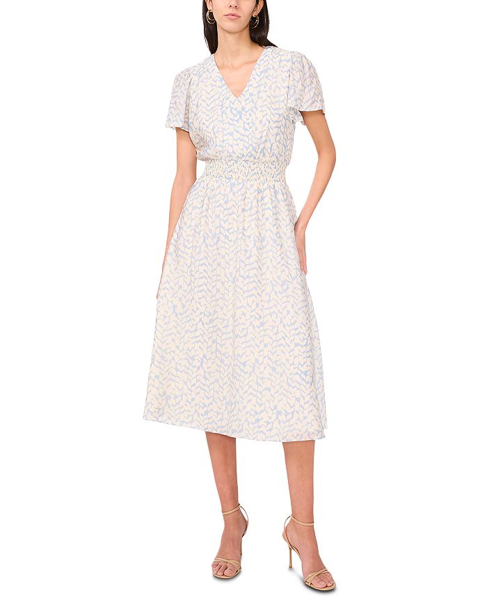 Платье с V-образным вырезом и расклешенными рукавами с принтом VINCE CAMUTO, синий
Платье с V-образным вырезом и расклешенными рукавами с принтом VINCE CAMUTO, синий