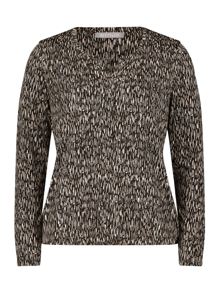 Блузка-рубашка с эластичным поясом черного и натурального цветов BETTY & CO
Блузка-рубашка с эластичным поясом черного и натурального цветов BETTY & CO