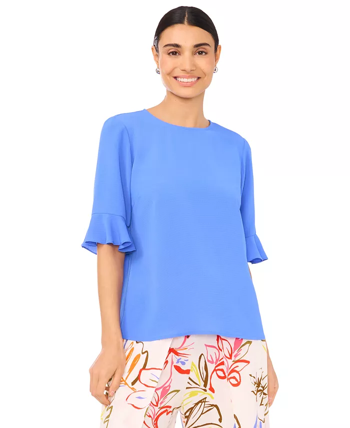 Женский топ с воротником-гольф и расклешенными манжетами на рукавах три четверти Cece, синий
Женский топ с воротником-гольф и расклешенными манжетами на рукавах три четверти Cece, синий