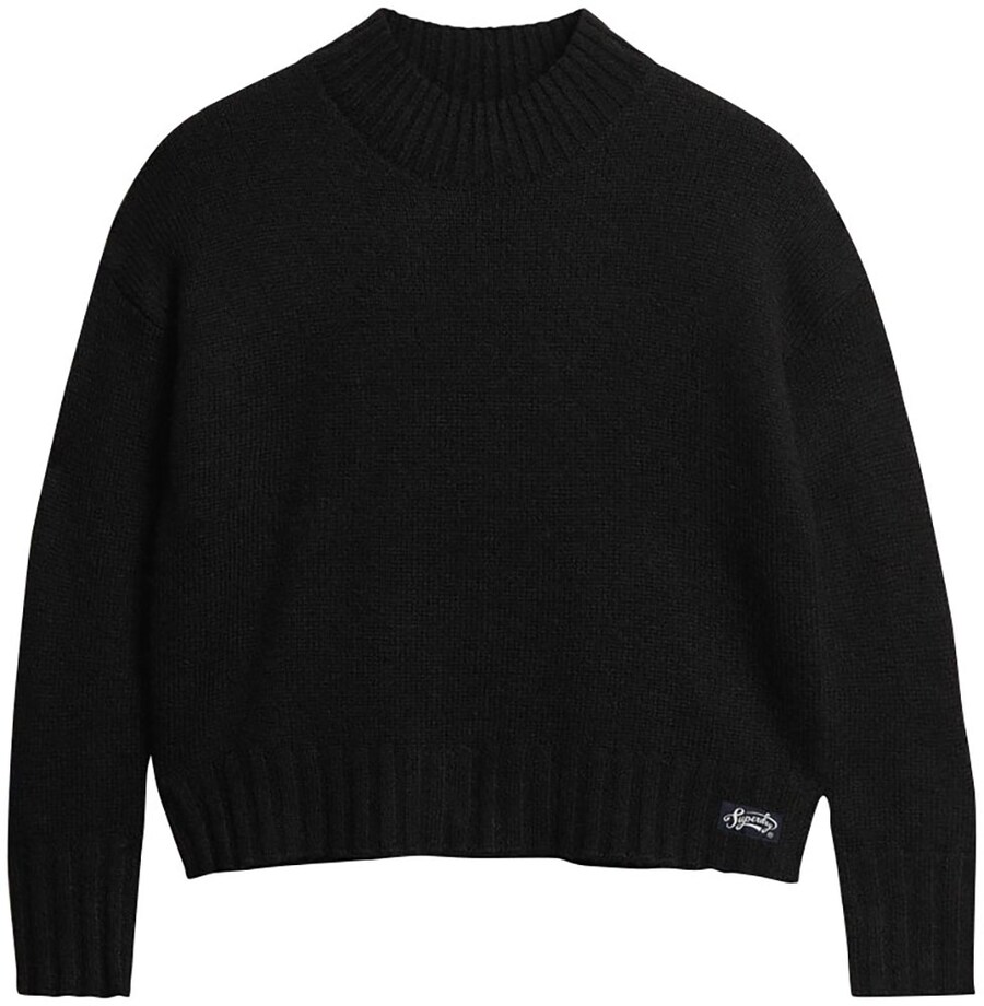 Тонкий вязаный свитер Superdry Sweater, черный 
Тонкий вязаный свитер Superdry Sweater, черный