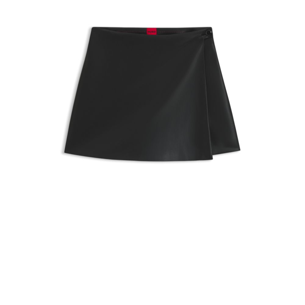 Мини-юбка-шорты с запахом из искусственной кожи HUGO, черный
Мини-юбка-шорты с запахом из искусственной кожи HUGO, черный