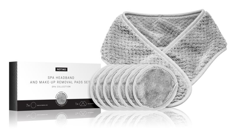 Набор для снятия макияжа с косметической лентой Notino Spa Collection Spa headband and make-up removal pads set
Набор для снятия макияжа с косметической лентой Notino Spa Collection Spa headband and make-up removal pads set