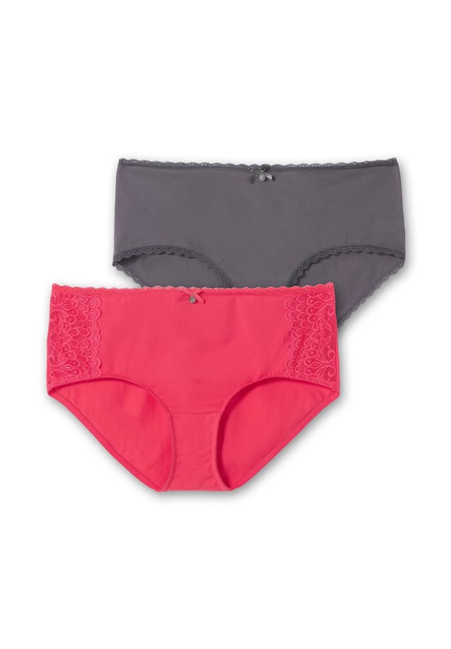 Трусики в двойной упаковке с кружевными деталями Sheego, черный
Трусики в двойной упаковке с кружевными деталями Sheego, черный