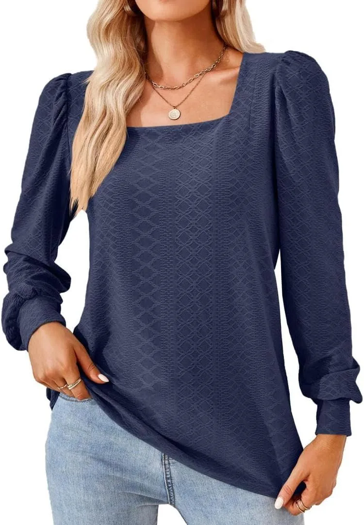 Женская футболка с квадратным вырезом, летняя, с длинными рукавами
Женская футболка с квадратным вырезом, летняя, с длинными рукавами