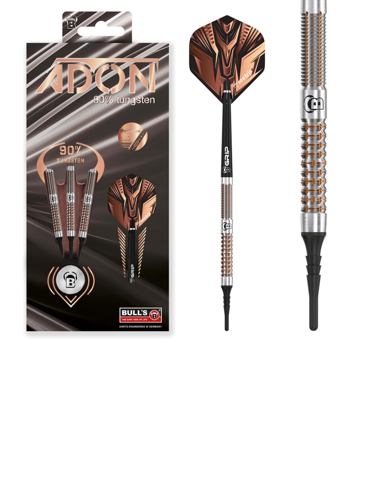 BULLS Набор дротиков Softdarts Adon Dart Arrows из 90% вольфрама, профессиональный, бронзово-черный
BULLS Набор дротиков Softdarts Adon Dart Arrows из 90% вольфрама, профессиональный, бронзово-черный
