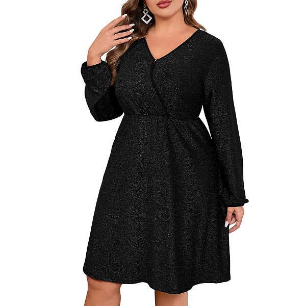 Женское платье plus size с V-образным вырезом и длинными рукавами-фонариками Clearflower, Black
Женское платье plus size с V-образным вырезом и длинными рукавами-фонариками Clearflower, Black
