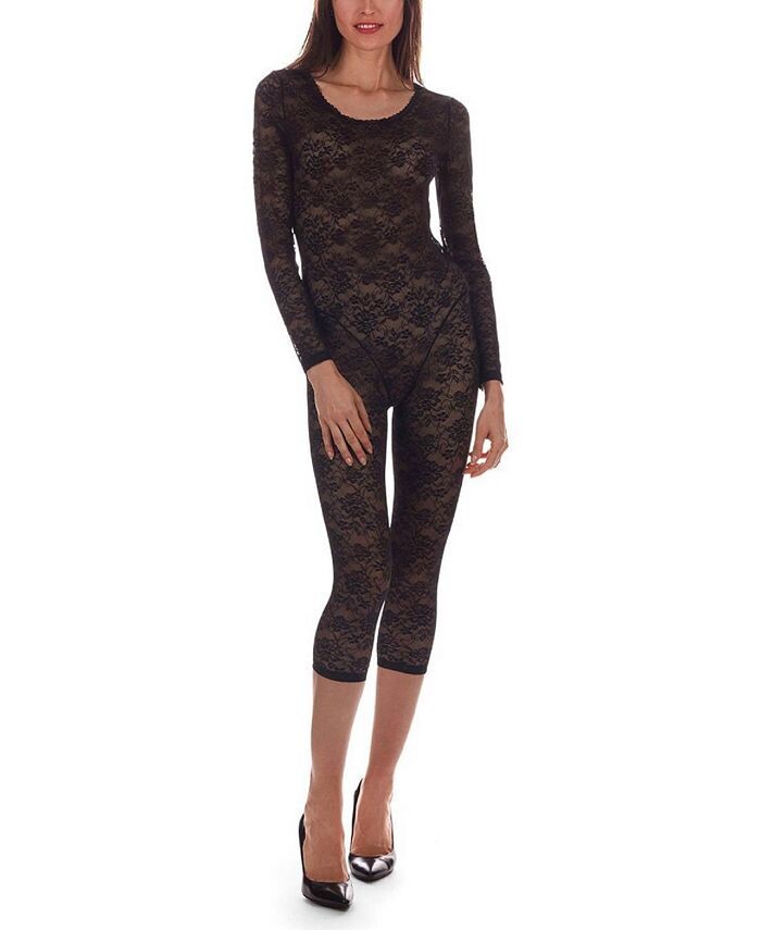 Женский кружевной комбинезон-капри Estelle с длинными рукавами MeMoi, черный
Женский кружевной комбинезон-капри Estelle с длинными рукавами MeMoi, черный