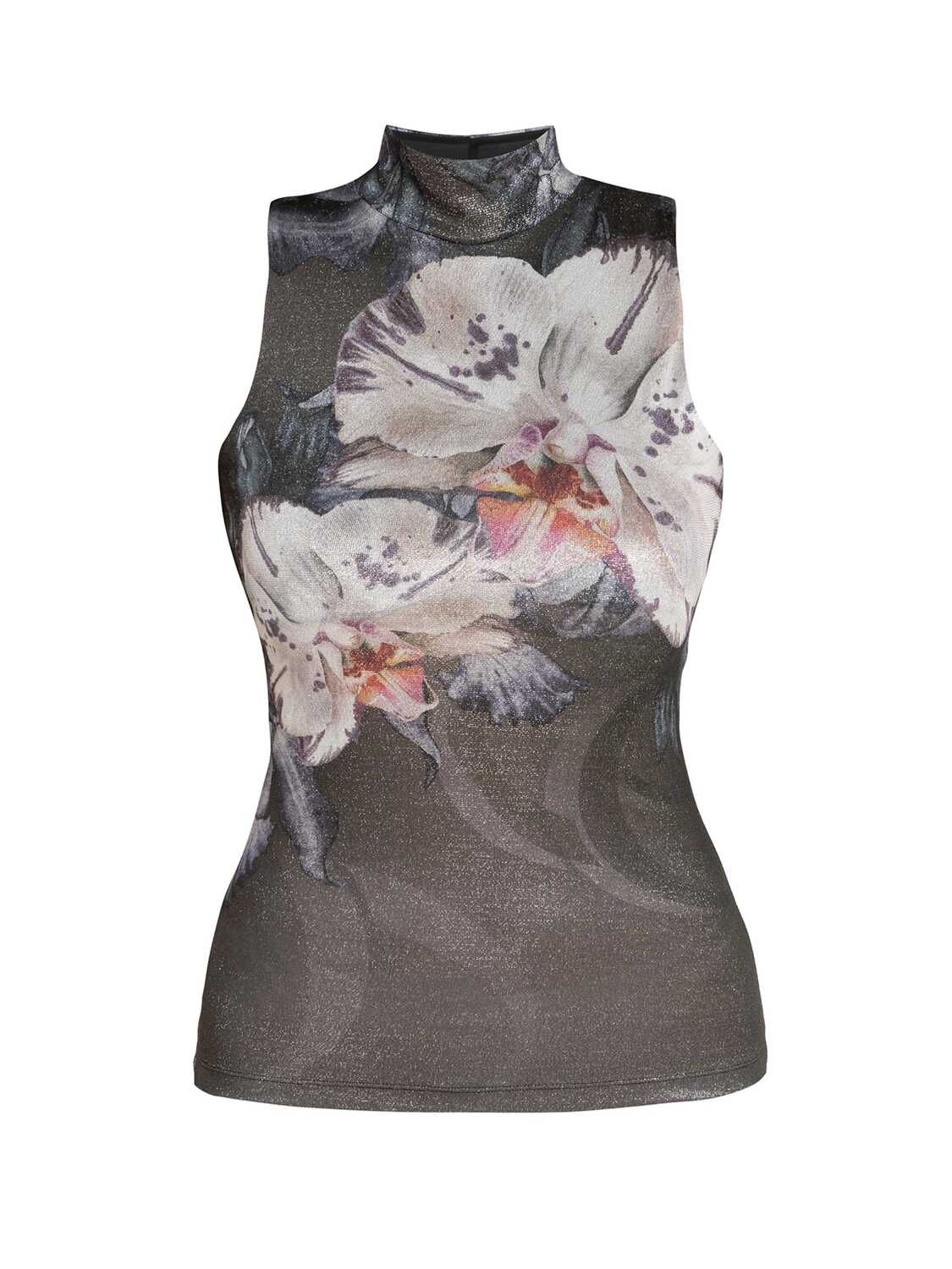JIORO Топ 'HIGH-NECK LUREX SLEEVELESS TOP - ORCHID ICE' в темно-сером цвете
JIORO Топ 'HIGH-NECK LUREX SLEEVELESS TOP - ORCHID ICE' в темно-сером цвете