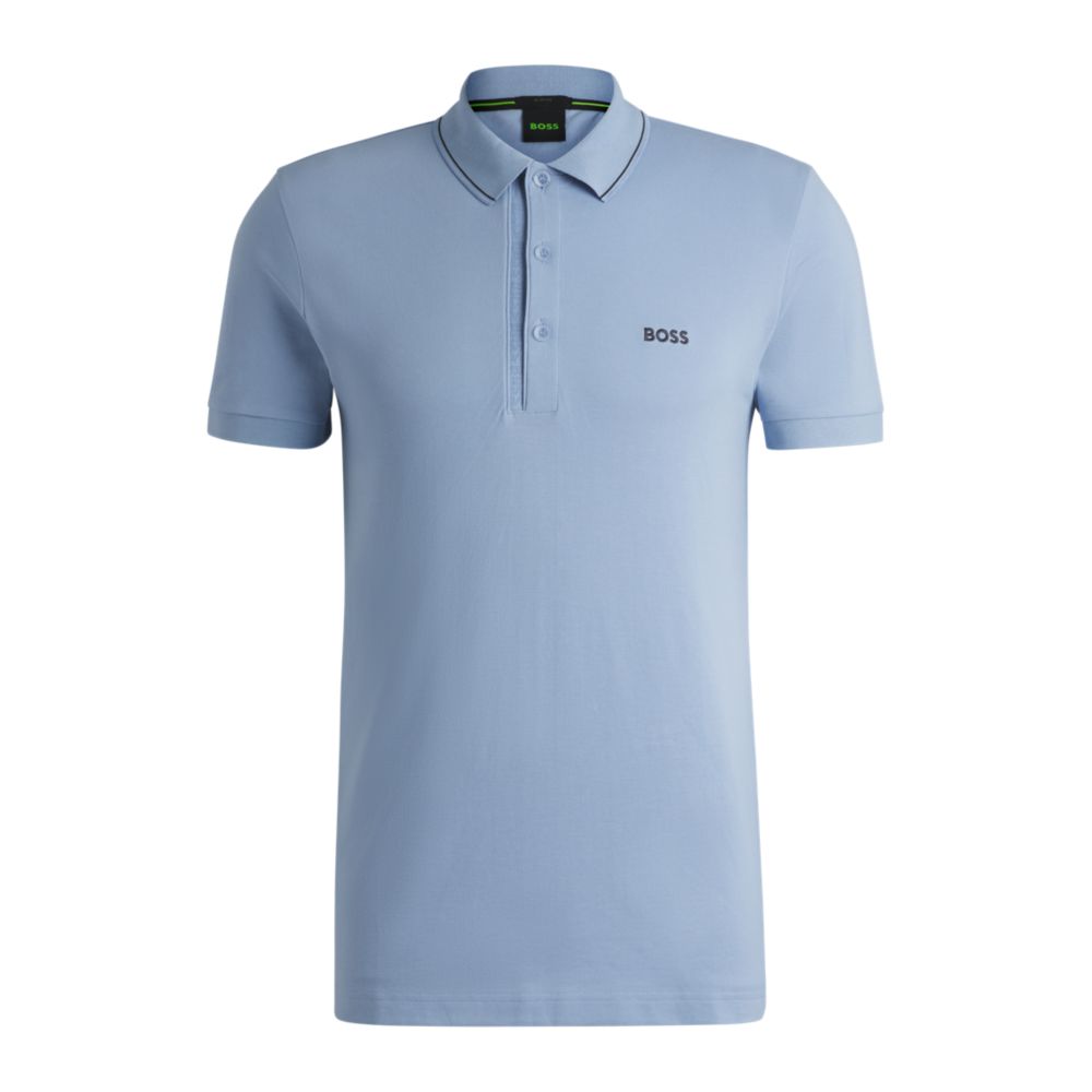 Рубашка-поло облегающего кроя из хлопка-пике с логотипом в тон BOSS, светло-голубой
Рубашка-поло облегающего кроя из хлопка-пике с логотипом в тон BOSS, светло-голубой
