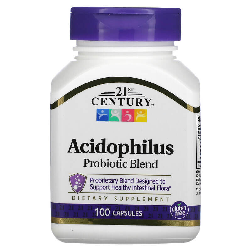 Смесь пробиотиков Acidophilus 100 капсул, 21st Century
Смесь пробиотиков Acidophilus 100 капсул, 21st Century