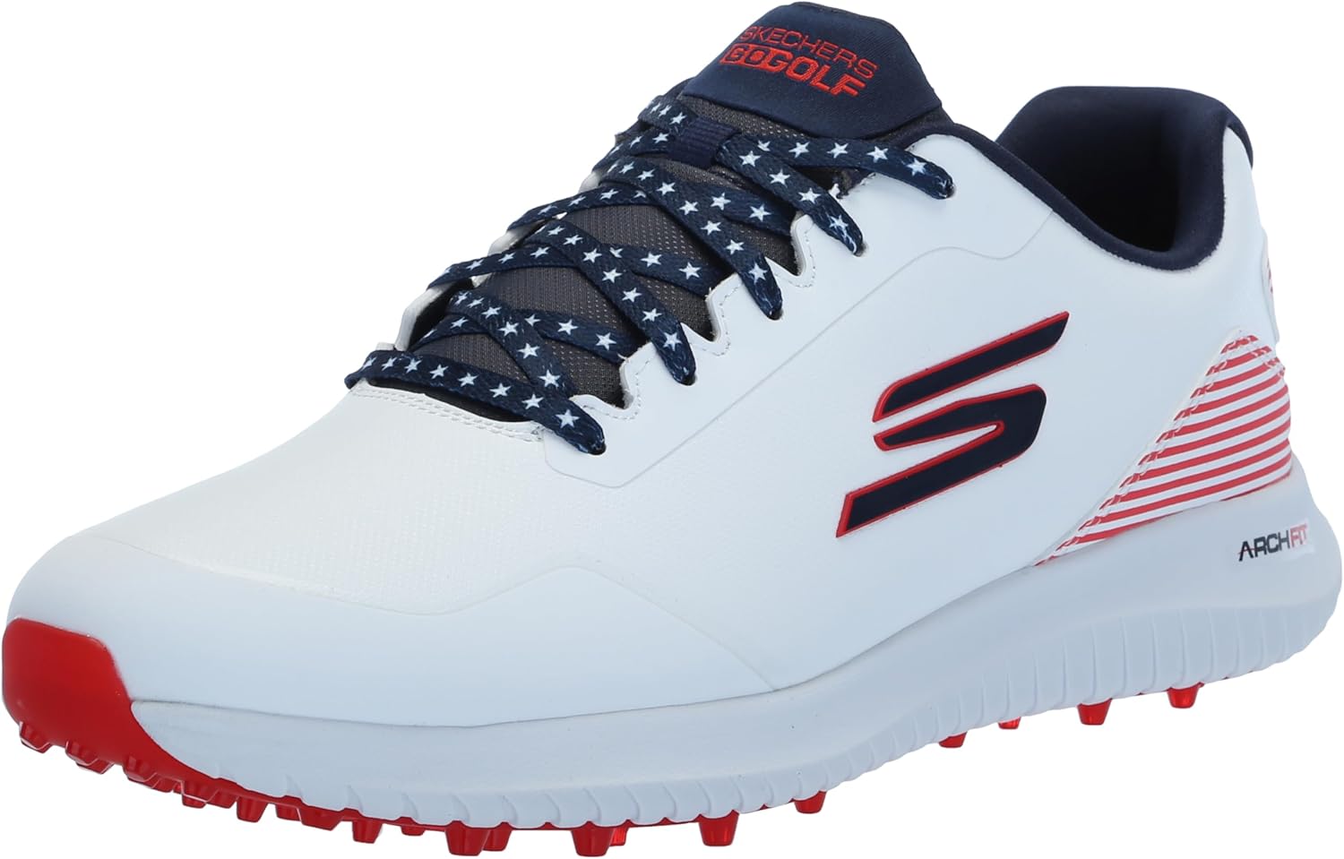 Мужские гольф-кроссовки Skechers Max Fairway 3 Arch Fit без шипов, белый/красный/синий/темно-синий
Мужские гольф-кроссовки Skechers Max Fairway 3 Arch Fit без шипов, белый/красный/синий/темно-синий