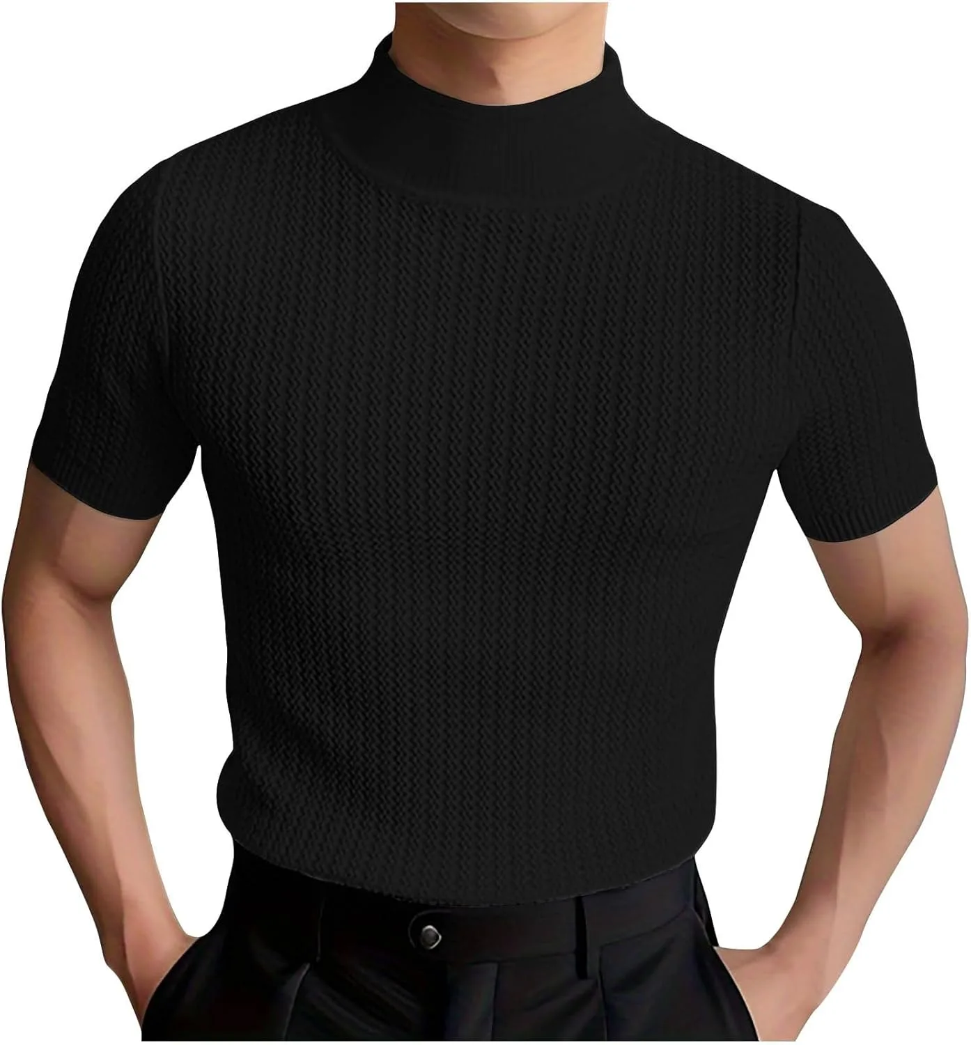 Мужская футболка Casual с коротким рукавом и воротником-стойкой
Мужская футболка Casual с коротким рукавом и воротником-стойкой